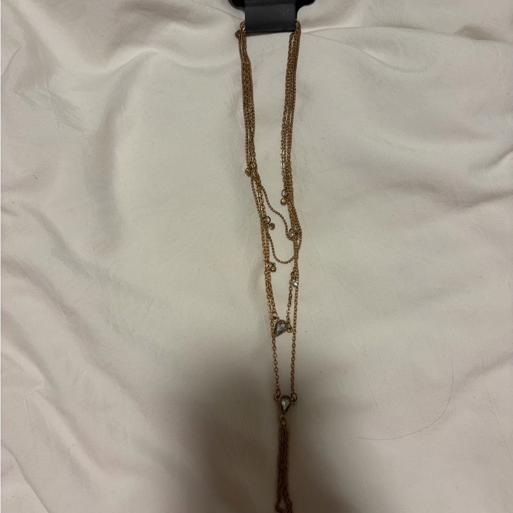Charming Charlie Gold Layered Necklace